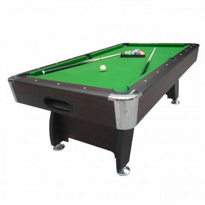 Kbl-7901g Green Wool Fabric Home Use 8 Feet Game Billiard Table With Zink Alloy Corner And Automatic Ball Return